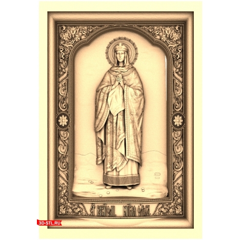 Saint Olga Icon - 3D CNC model