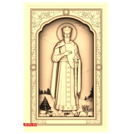 Icon of the Holy Martyr Vyacheslav of Bohemia - 3D model for CNC