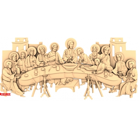 The Last Supper Icon - 3D STL model for milling
