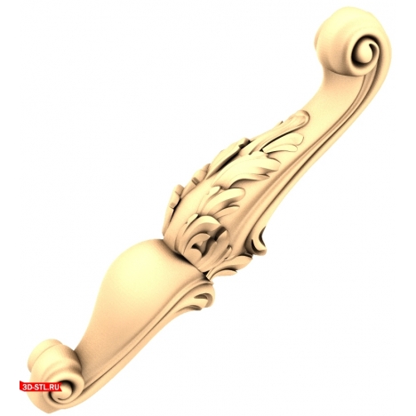 Ornate Leaf Pommel - 3D STL Model for CNC