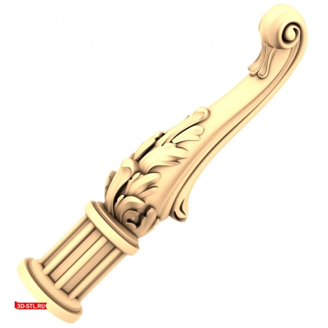 Baluster Ornate Fleur - STL model for CNC
