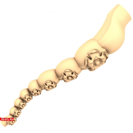Decorative Leg Flower Spiral - 3D STL model for CNC