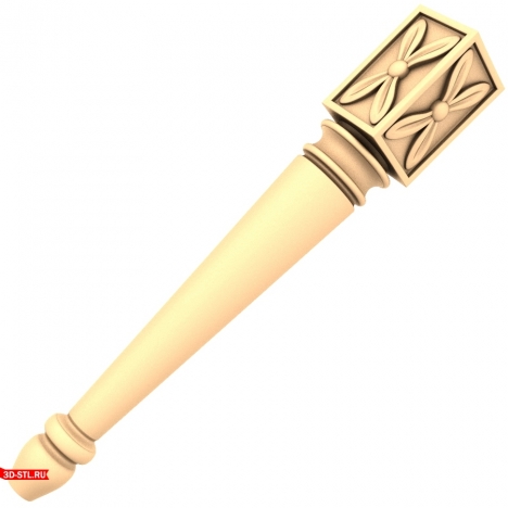 Floral Elegy Baluster - 3D STL model for CNC
