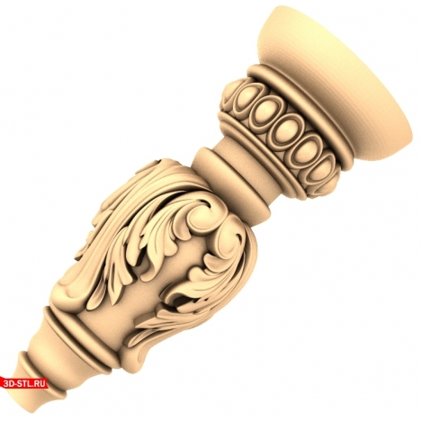 Baluster Royal pattern - 3D STL model for CNC