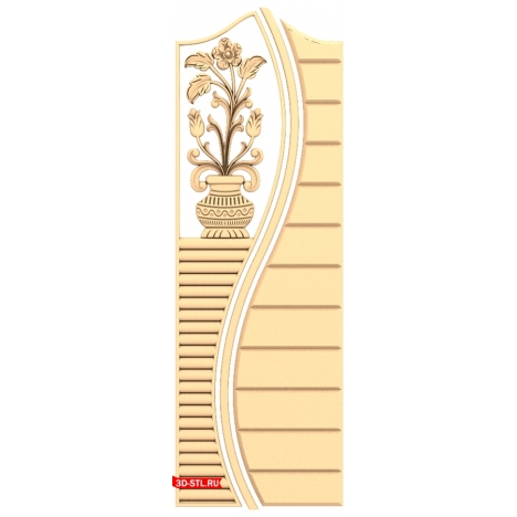3D model of the Flower Symphony door in STL format for CNC