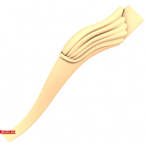 3D Model of Elegant Carved Chair Leg for CNC