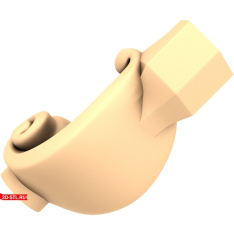 Carved Top Scroll - STL 3D model for CNC
