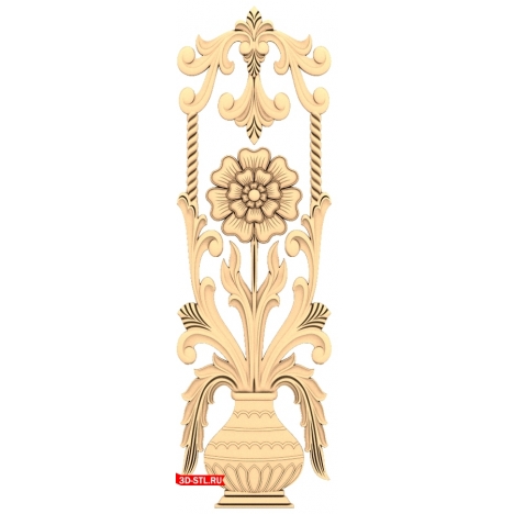 Florentine Grace Door - 3D STL model for CNC