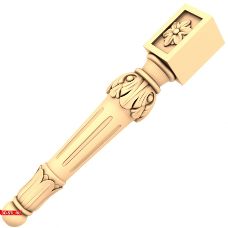 Floral Elegance - STL model of a leg for CNC