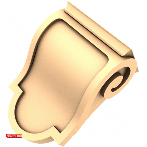 3D model of the Elegant Whirlwind bracket for CNC
