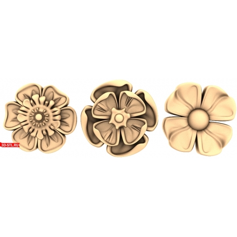 3D model of Floral patterns for CNC, STL file