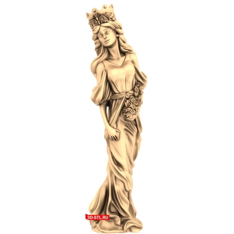 Girl in a Crown - 3D Printable Model