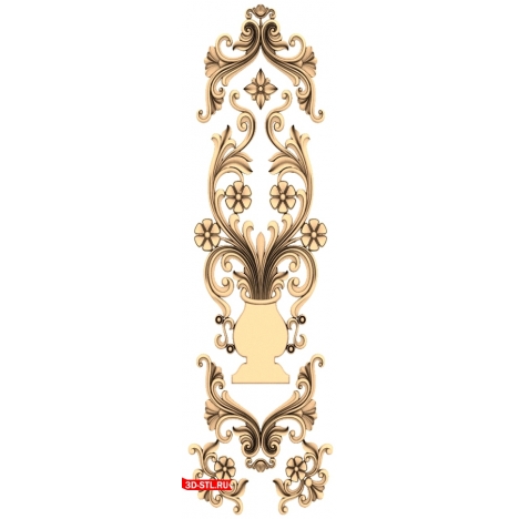 3D model of the Flower Rout door for CNC