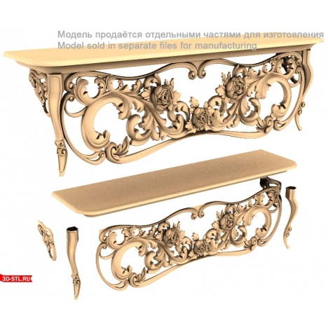 Elegant Roses Table - 3D model for a router