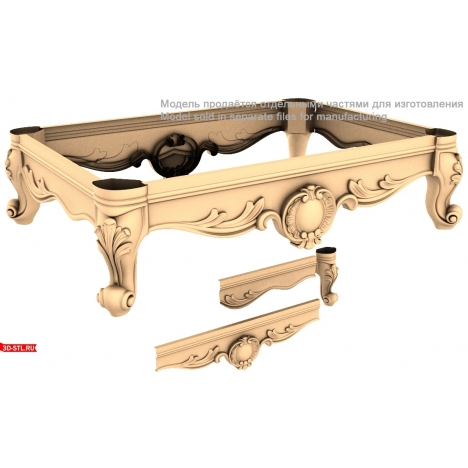 Table with elegant carvings in STL format