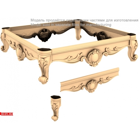 Elegant table with carved elements STL