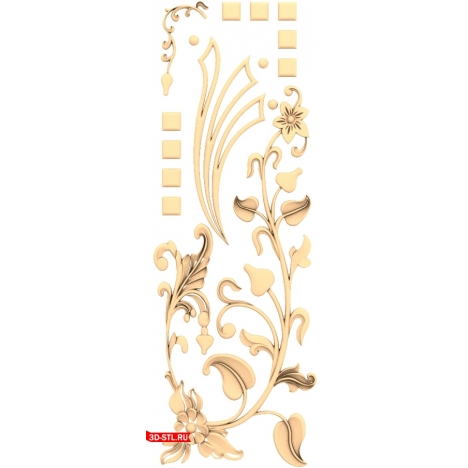 Elegant Flora Door 3D Model for CNC