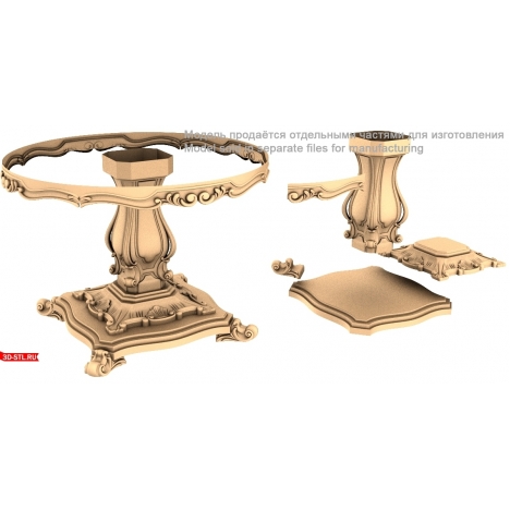 Elegant Carved Table - 3D STL Model for CNC