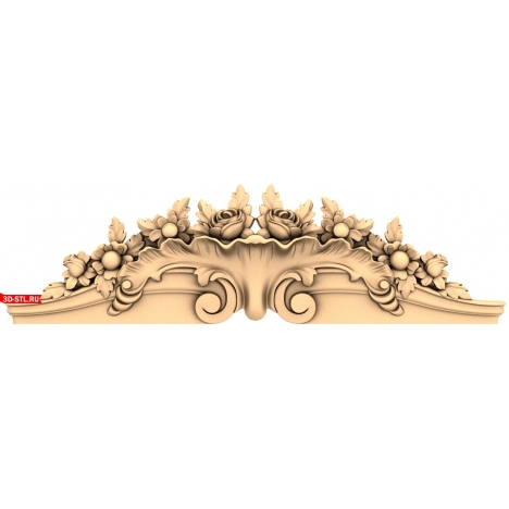 Flower Cornice - STL model for CNC