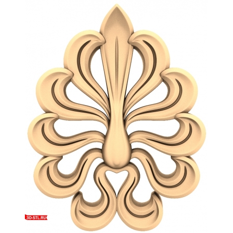 3D STL model of a luxurious ornament for CNC milling