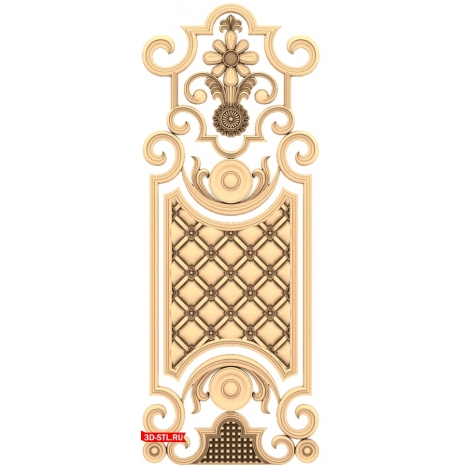 3D Model of Victorian Flower Door for CNC