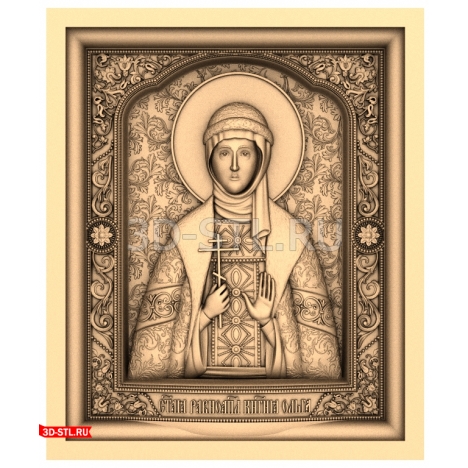 Icon of Saint Olga - 3D model for CNC
