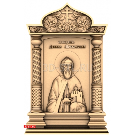 The icon of Saint Daniel in the icon case 