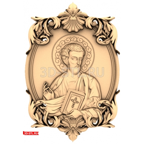 Saint Luke Icon - 3D STL model for CNC