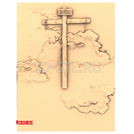 Download the 3D model of the Light Beyond the Clouds cross in STL format for CNC.