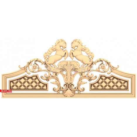 Exquisite 3D bed headboard model