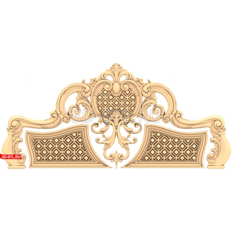 Bed headboard with classic ornament