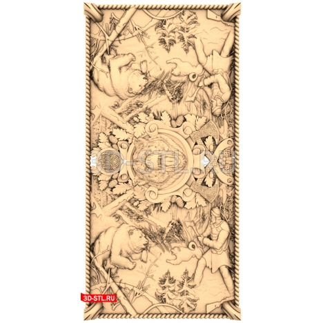 Backgammon Evil Bear - 3D STL model for milling