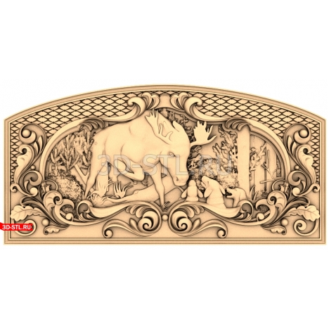 Backgammon Moose Hunt - 3D model for milling