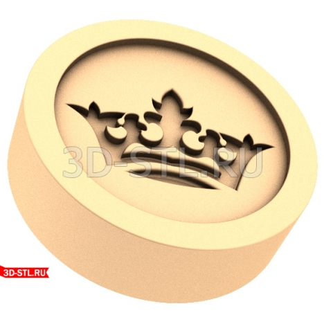 Backgammon Chip - 3D STL Model for CNC