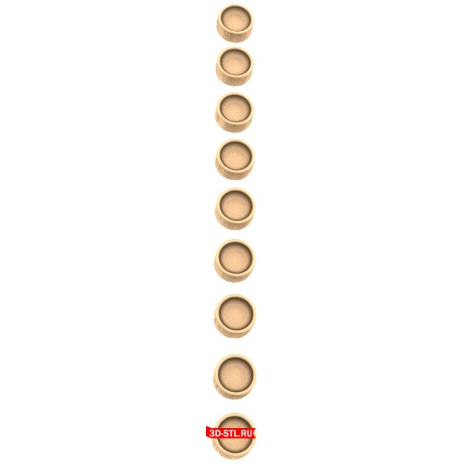 Backgammon Chip - 3D STL Model for CNC
