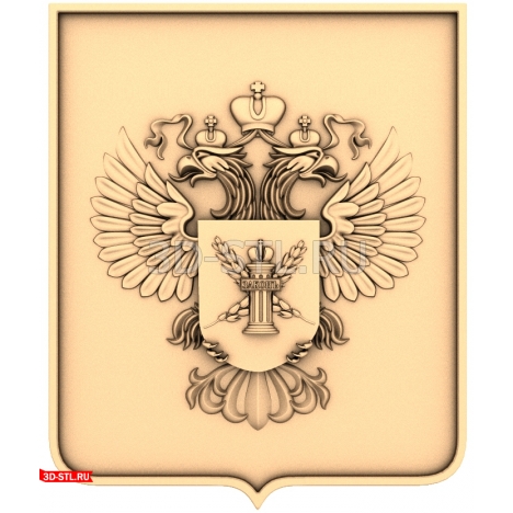 Coat of Arms on a Shield - 3D STL Model for Milling