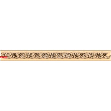 3D model of a baguette for a CNC machine. Elegant curls.