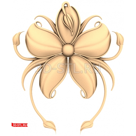 Flower of Inspiration - 3D STL model for CNC