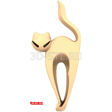 3D STL model of a moving cat for milling