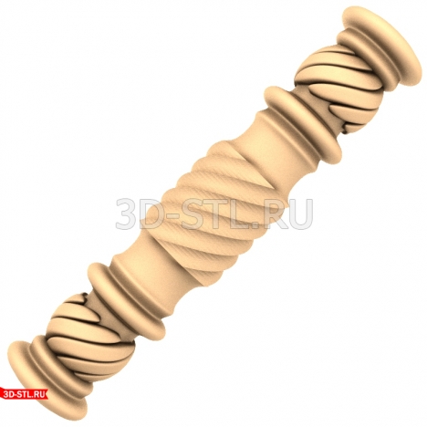 Spiral Elegy: 3D model of a baluster in STL format