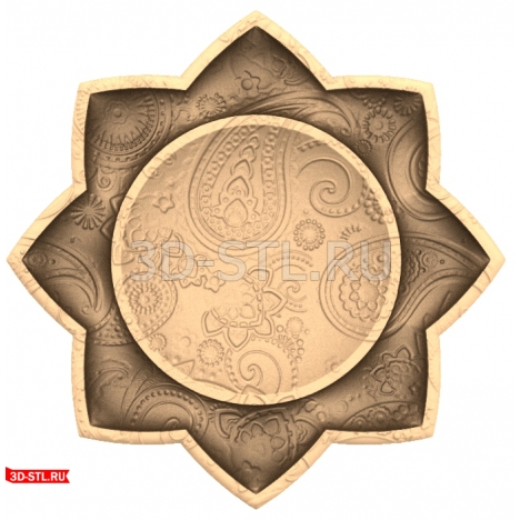 Decor Patterned Flower - 3D STL model for CNC