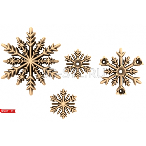 Snow Patterns - Decor Model in STL Format for CNC
