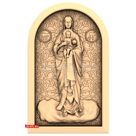 Icon of the Virgin Mary of Valaam - 3D model for CNC