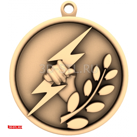 Lightning in Hand Medal Panel - 3D CNC Model
