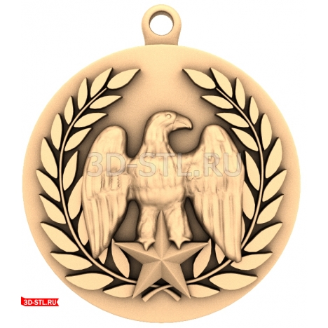 Eagle with Star Medal Panel - 3D CNC model