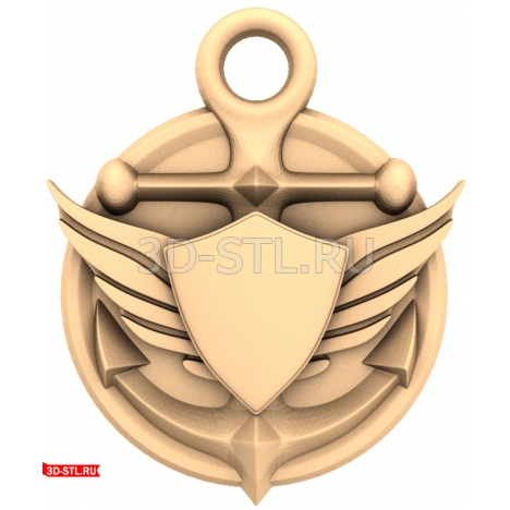 Anchor with Shield Medal Panel - 3D CNC model