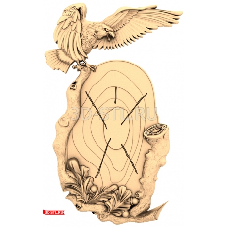 Eagle on a Stump Panel - 3D CNC model