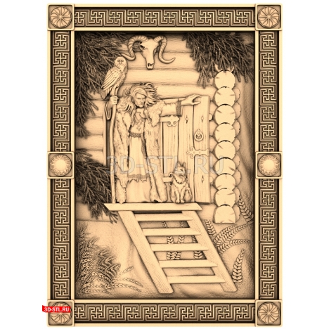 Baba Yaga Panel - 3D STL Model for CNC