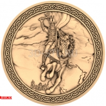 Perun on a plate panel