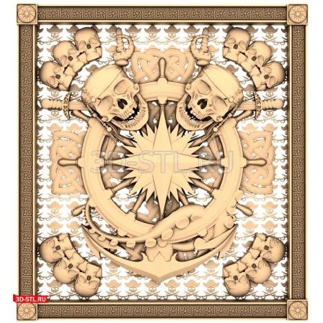 Piracy Panel - 3D model for milling in STL format